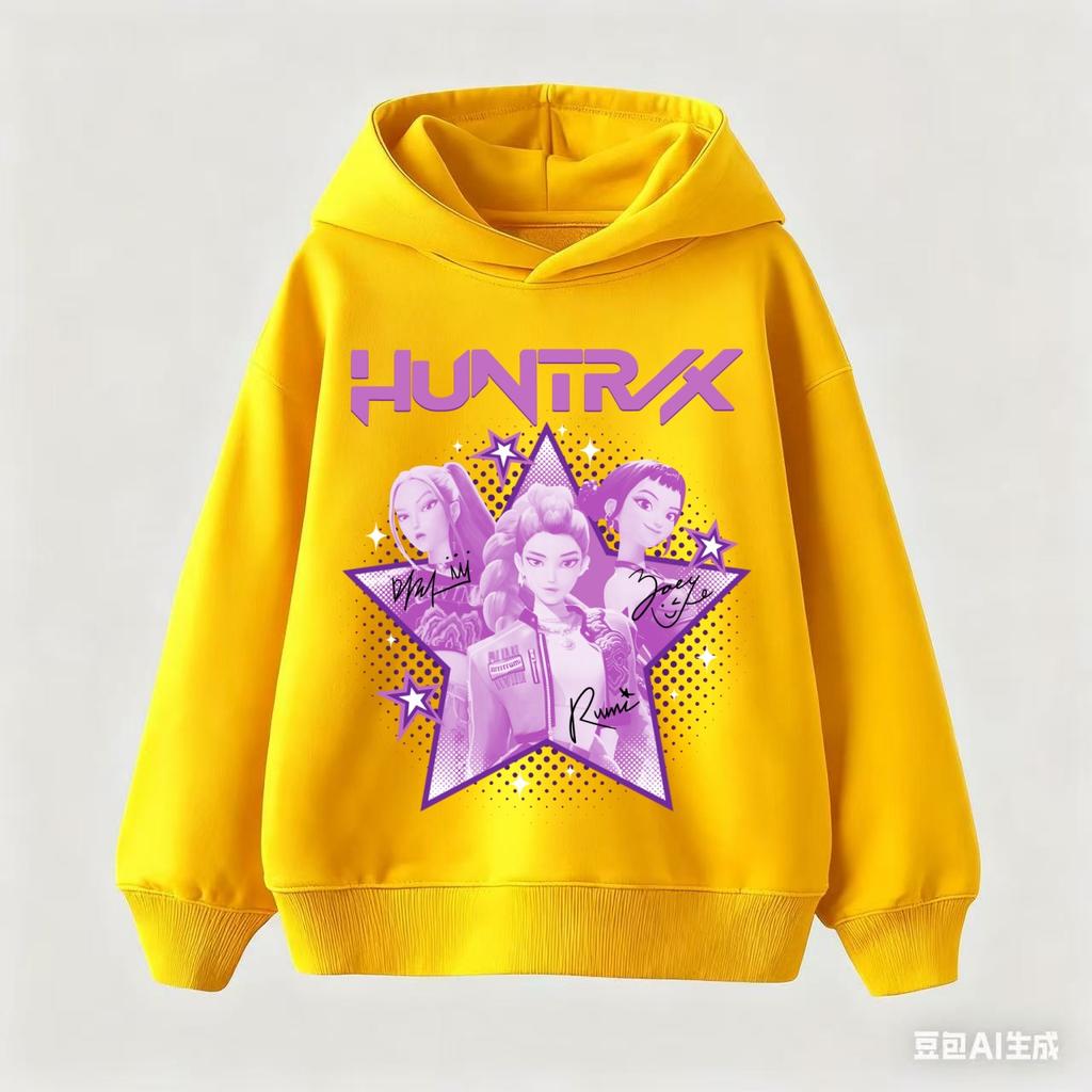 Children's Hoodie  K-pop Demon Hunters Hoodies Girl Thin Hooded Sweatshirt Hood Sportswear Long Sleeve Kids Clothings