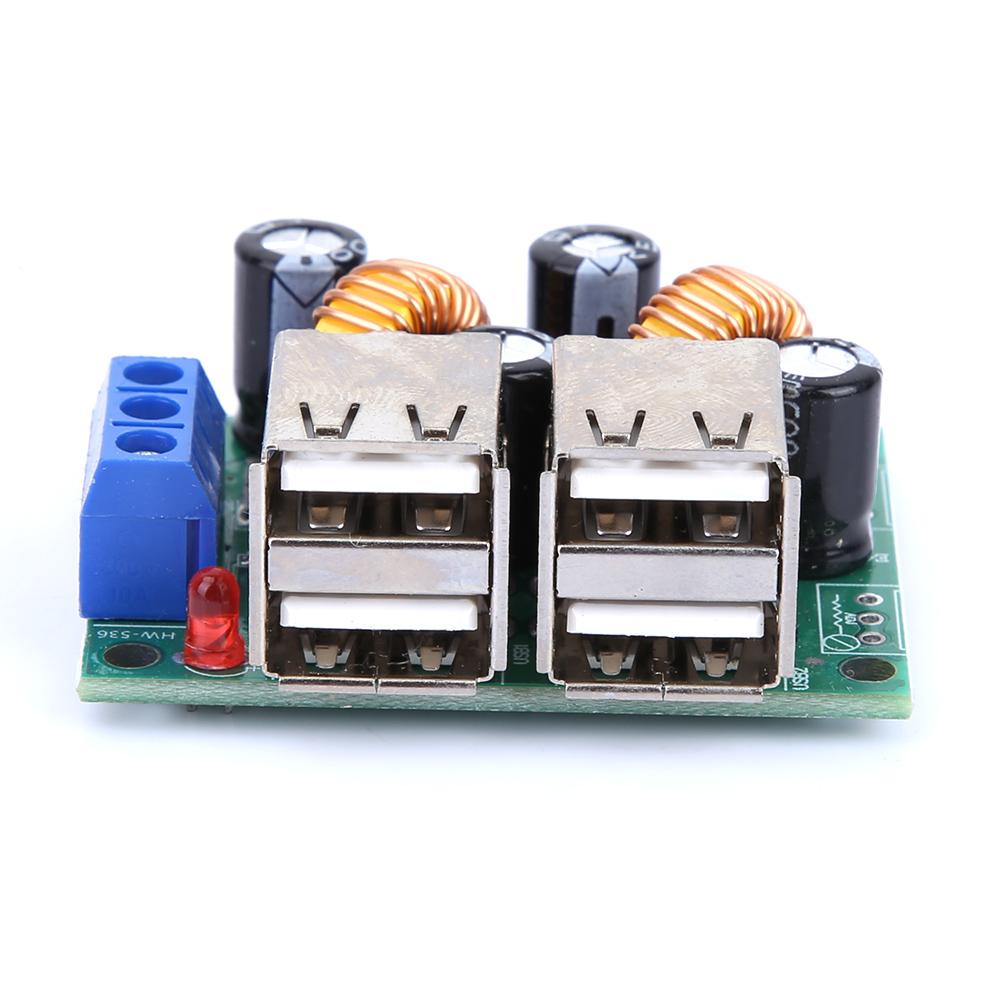 740V To 5V 3A 4 USB Interface Car Charger Buck Module Step Down Board