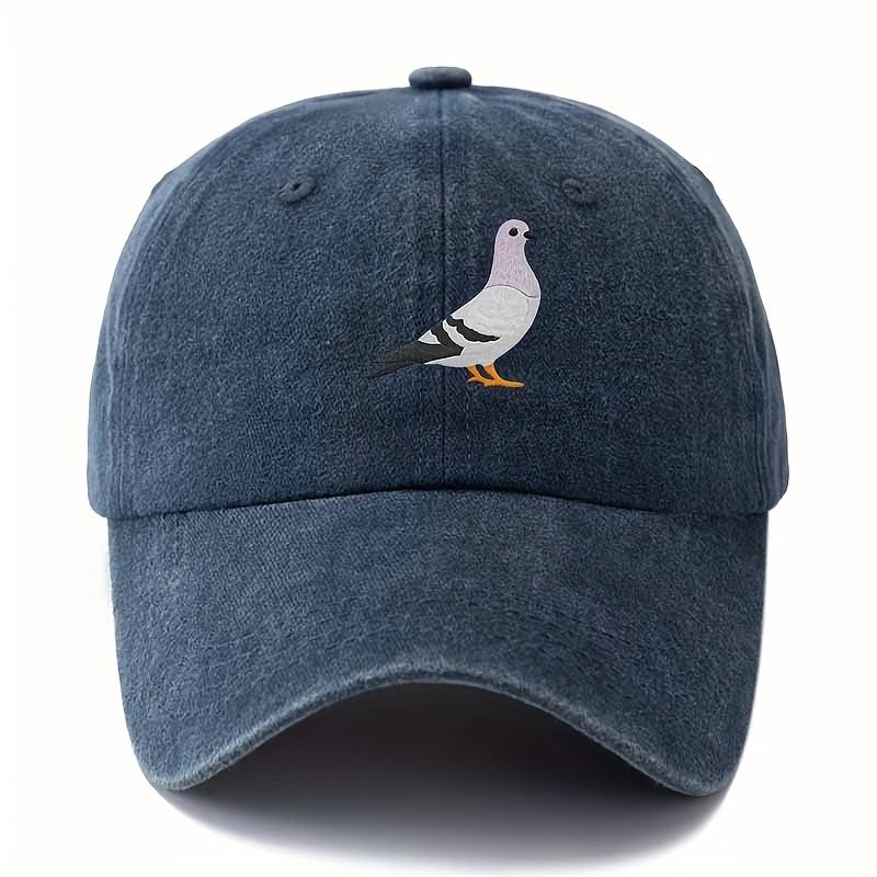 

Fashionable printed pigeon baseball cap for men and women, classic retro truck driver style hat for outdoor activities Adjustable темно-синього кольору