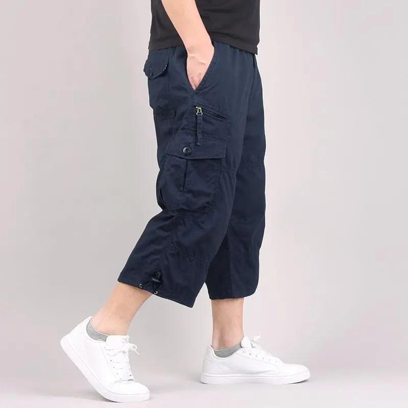 Pantaloncini cargo da uomo, estivi, larghi, casual, con elastico in vita, grandi dimensioni, pantaloni da jogging all'aperto, tendenza, multi tasche
