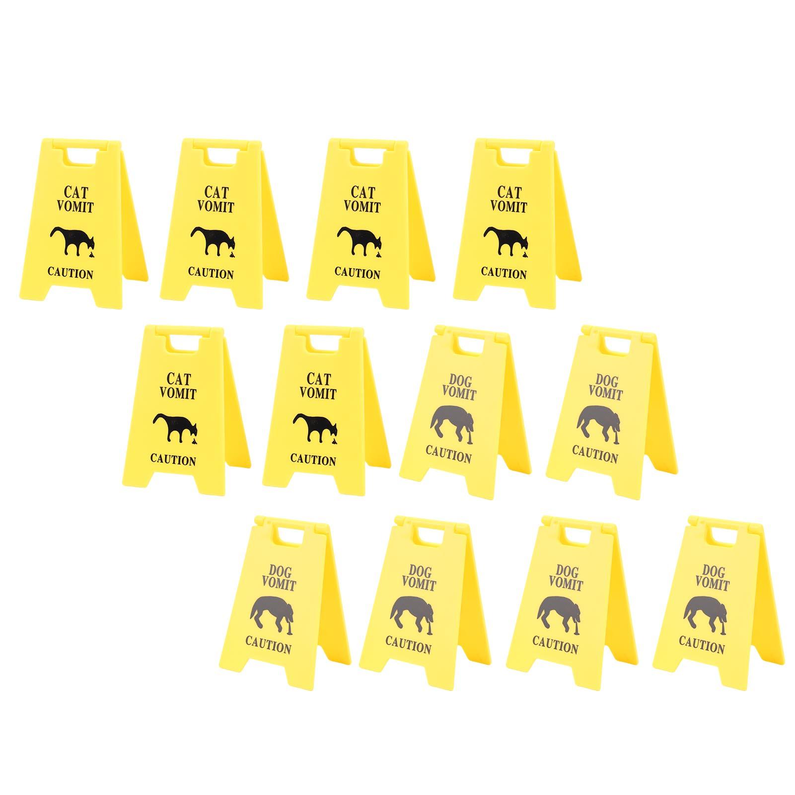 

Cat Vomit Caution Sign Plastic Innovative Design Dogs Vomits Warning Sign for Indoor