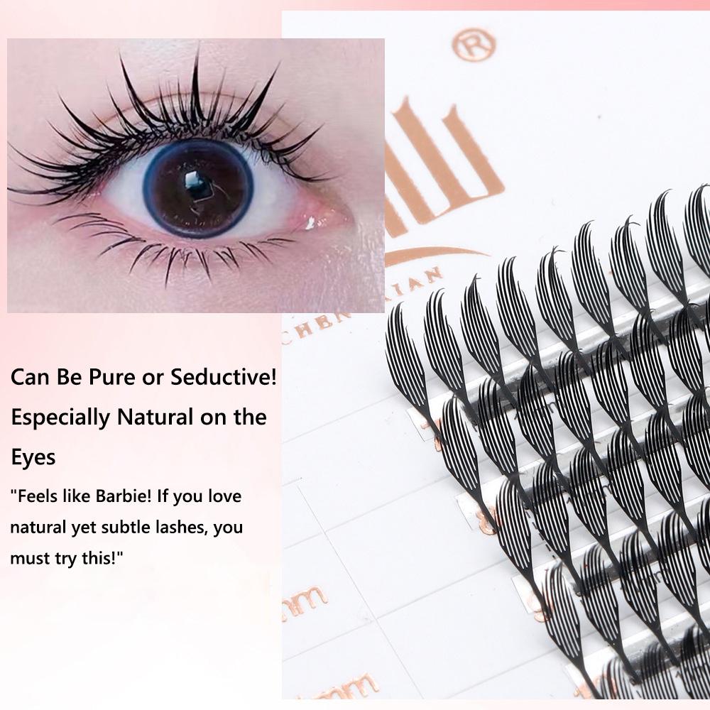 Premade Fans Comic Spire Eyelash Extension Lightweight Feather Lashes  for Everyday or Party Use