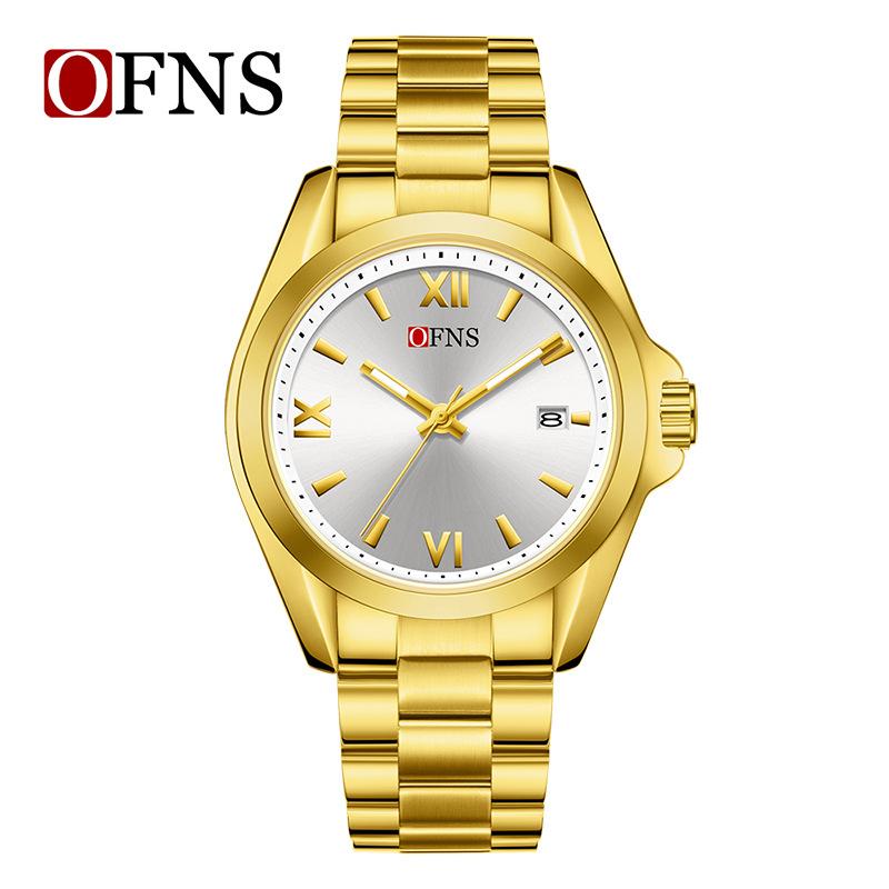 Fashion Women's Solid Steel Watch, Roman Numeral Date Display, Luminous Waterproof, Business Casual High-End Night Glow Watches