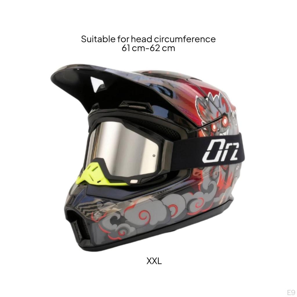Dirt Bike Helmet Matte Black Motocross Full-Face for Riders, Bikers