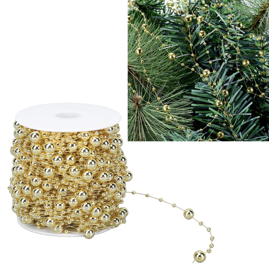 1 Roll Prl Bds Chain Artificial Prl Strand Trim String for Flower Wrth Wedding Bouquet Party Decoration