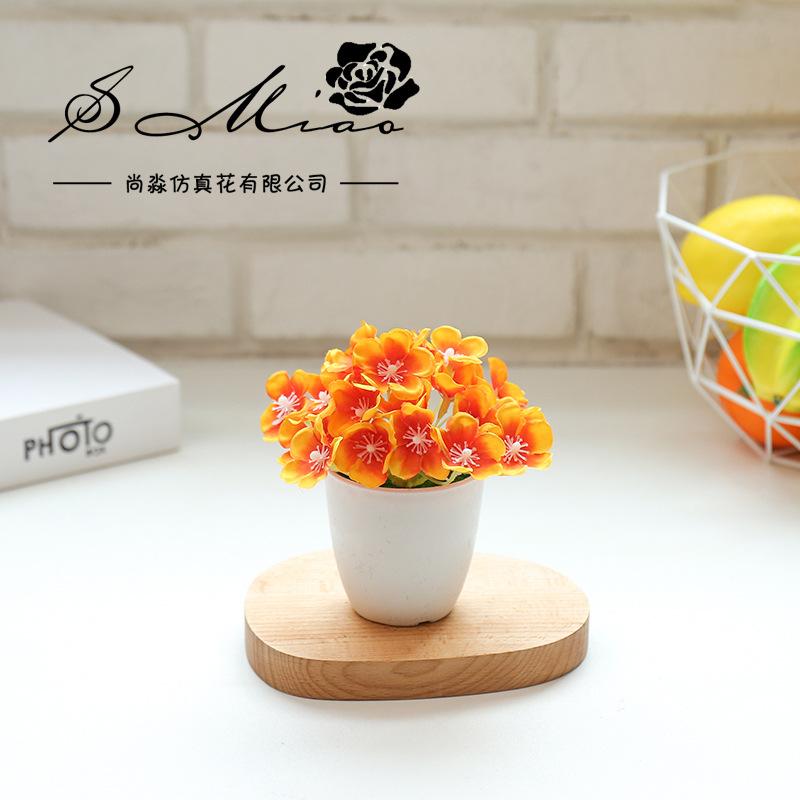 1Pc Artificial Simulation Silk Flower Bonsai Small Hydrangea Potted Plant Landscape Home Office Desktop Decoration