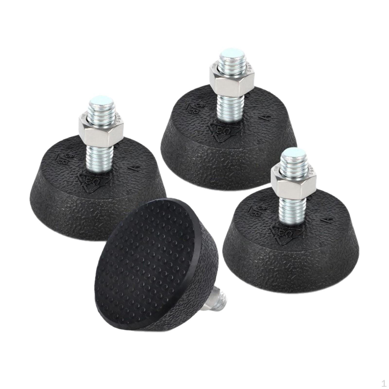 

4 Pieces Exercise Bike Support Foot Pad 3/8 Leveling Screws Anti Slip Replacement Parts Shock
