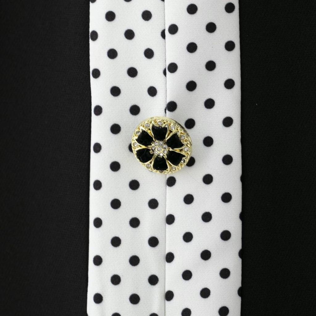 2025 Women's Slim Fit Round Neck Short Coat & Polka Dot Patchwork Skirt Set