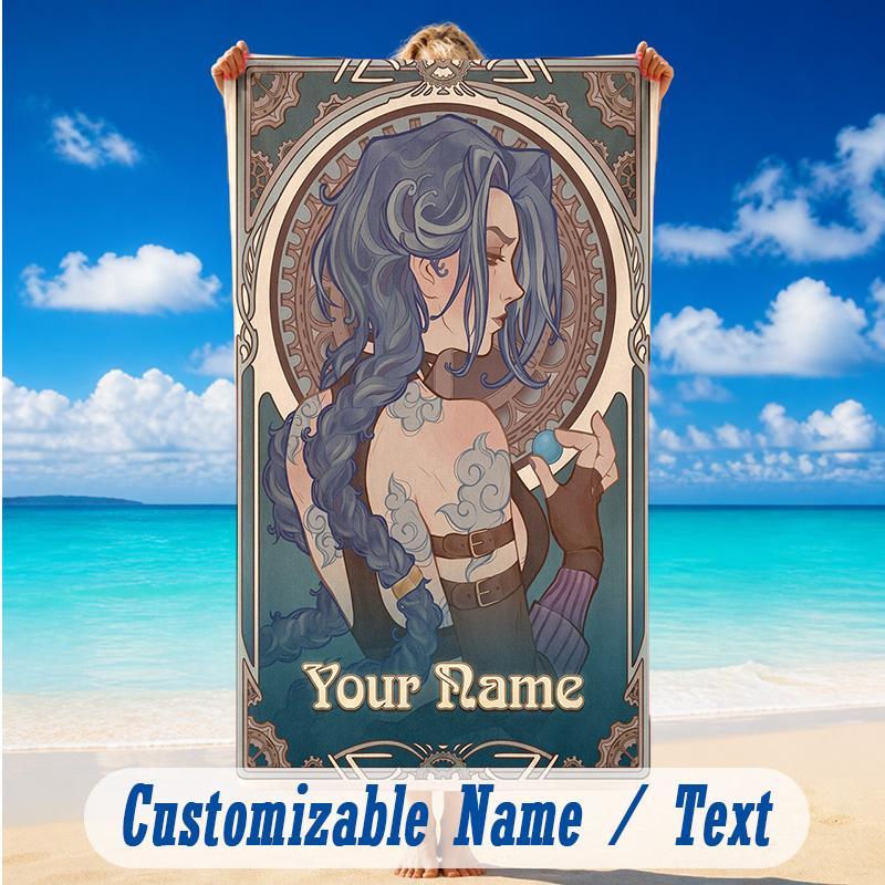 Beach Towel Custom Name Text, Quick Dry Large Towel For Beach HomeArcane