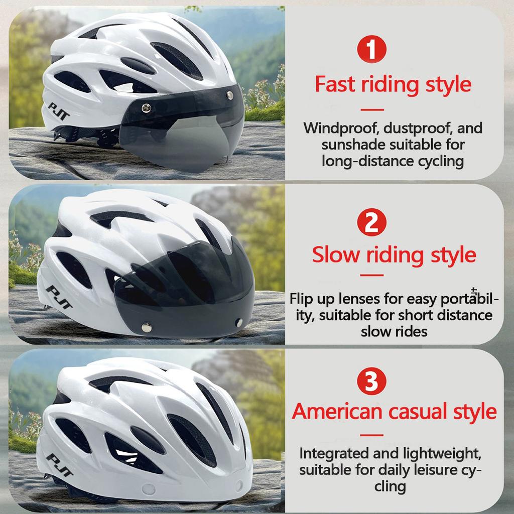 Kask rowerowy 4 w 1 z okularami przeciwsłonecznymi / Daszkiem Bezpieczeństwa Kaski Wielotrybowe noszenie Kask rowerowy Kask rowerowy MTB Dla kobiet Mężczyzn