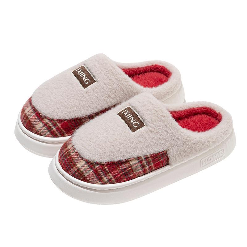 Cotton Slippers Household Slippers 2025 Cotton Shoes Non-slip Thick Soles Plush Winter Soft Soles Indoor