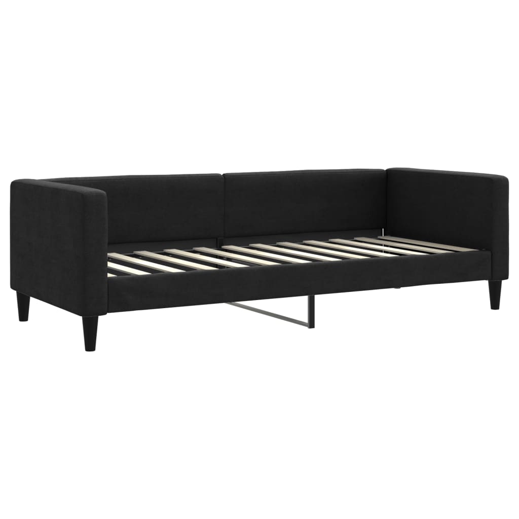 Extendable Daybed with Mattresses Black 80x200 Cm Fabric