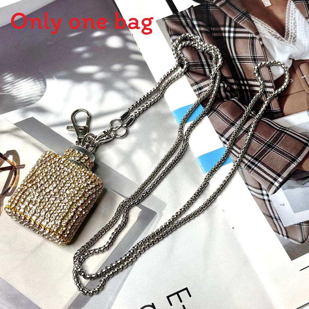 Water Diamond Mini Crossbody Bag With Pearl Chain For Streetwear Fashion