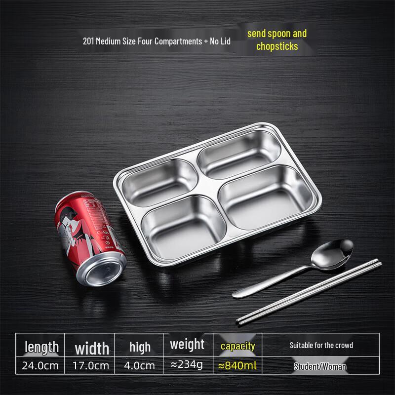 

Food Grade Stainless Steel Divided Lunch Tray