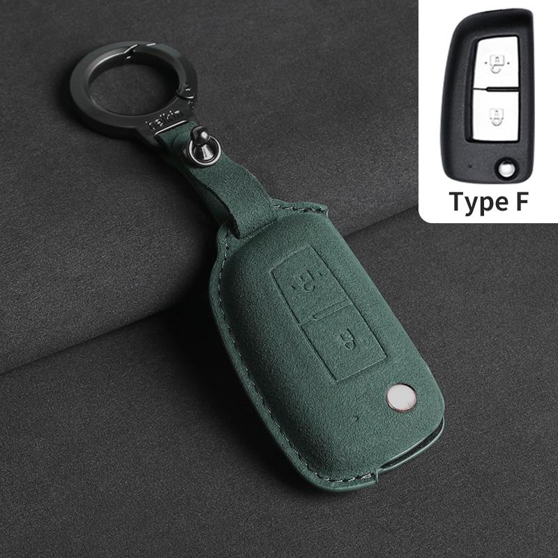 Suede Leather Car Key Case Cover Key Bag For Nissan Qashqai J11 X-Trail X Trail T32 Juke Tiida Micra Murano Pulsar Altima Maxim