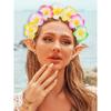 JEAIRTS LED Hawaiian Flower Headband Glowing Plumeria Floral Headpiece Festival Summer Beach Head Band Hawaiin Hair Accessories for Women