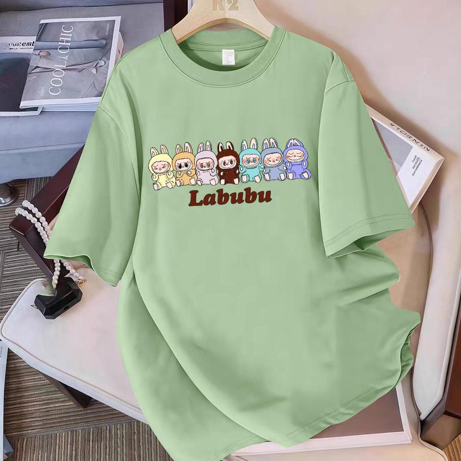 

Горячая футболка с принтом LaBuBu для женщин, популярная футболка с коротким рукавом для мужчин и женщин, парный наряд, топ M