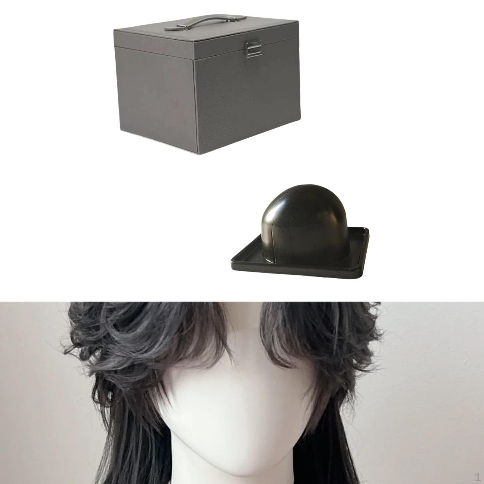 

Travel Case Storage Box for Closet Compact Makeup Tool Organizer Hairpiece Holder Hair Salon 24.5cmx21cmx19cm