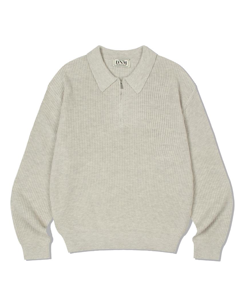 DE GRAND MATIN Zip-Up Collar Knitwear_Light Gray