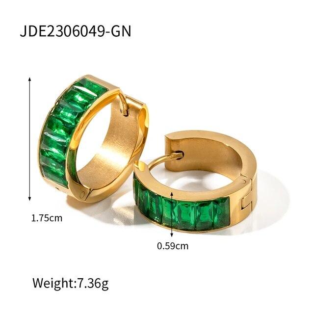 Colorful Enamel Stainless Steel Round Studs Earrings 2023 Stylish Charm Fashion Jewelry Women