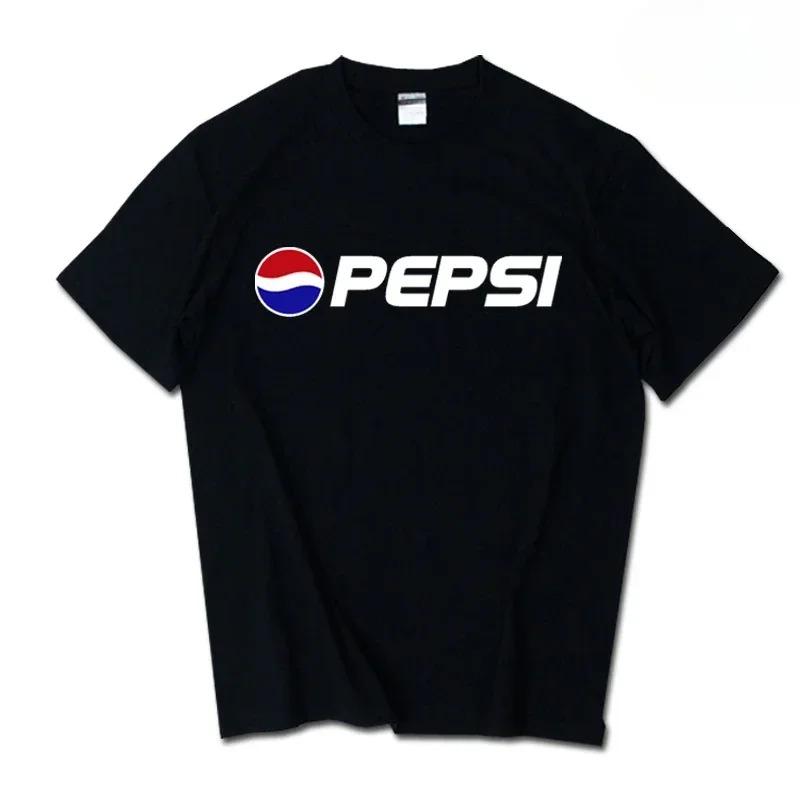 Sommer Neu Trendige Marke INS Pepsi Cola Gemeinsames T-Shirt Sprite Coca-Cola Herren und Damen Locker Übergröße Baumwolle Paare Kurzarm