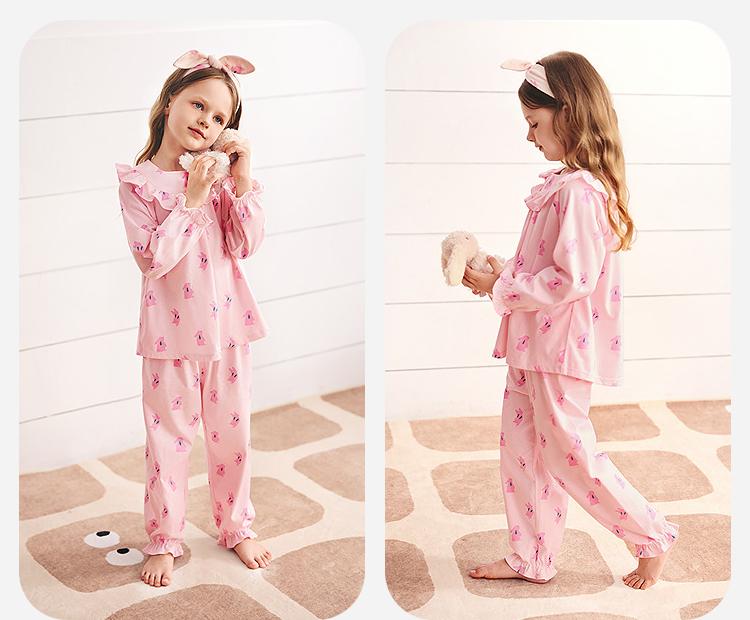 Teddy Bear IP Collaboration: Mini Bala Girls' Home Clothing Set Sleepwear for Autumn 2025