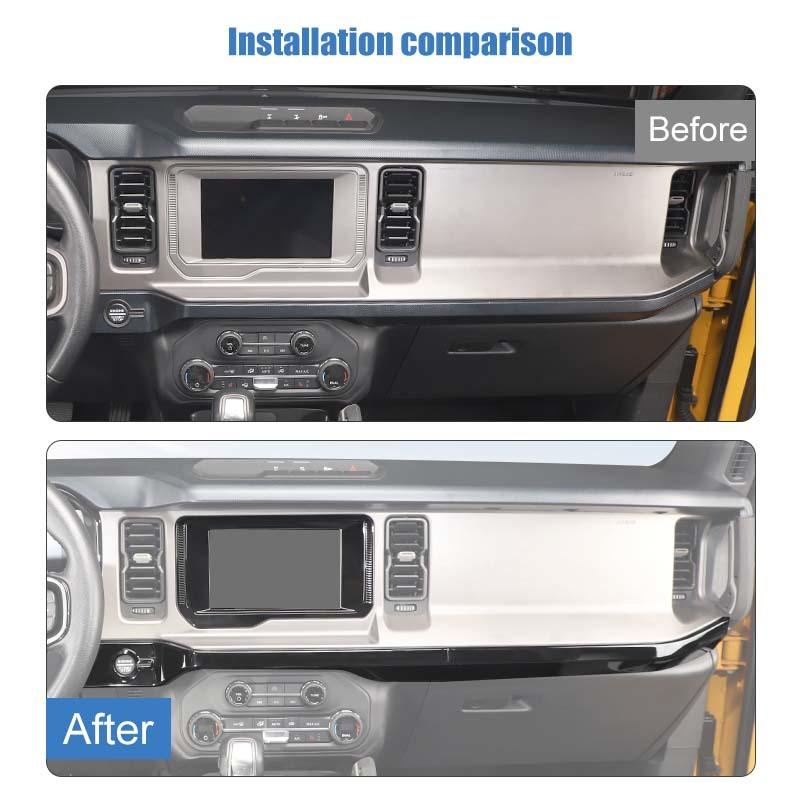 Center Console Trim Dashboard Steering Wheel Decoration Navigation Screen Protective Cover For Ford Bronco 2021 Up Car Interior Accessories