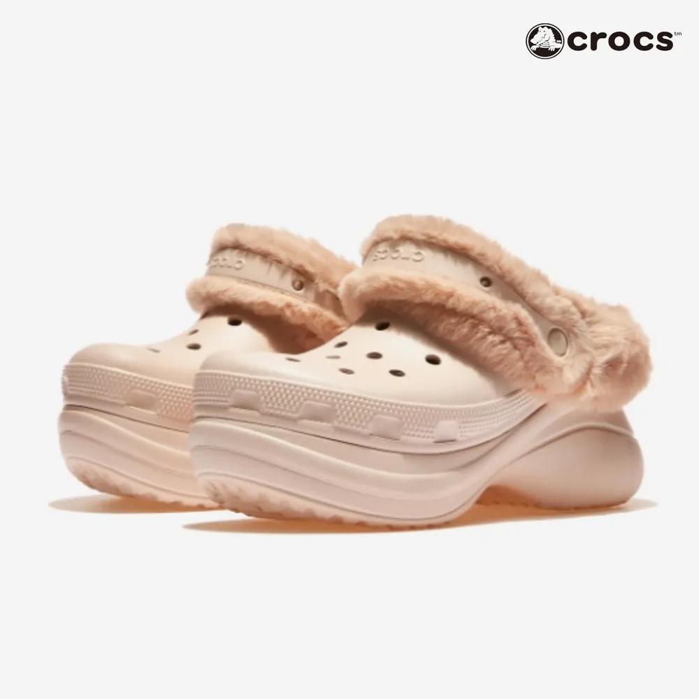 Authentic Crocs Women's 7.8cm Fur Height-Increasing Crocs Winter Slippers Office Indoor Shoes Winter Boots Pink