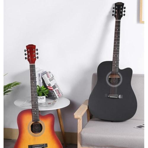 Hubiuyo Acoustic Guitar, Beginner, Student, Adult, 38-inch, Beginner Practice Guitar (38-inch, Original Wood Color)
