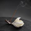 Handmade Ceramic Magnolia Incense Holder – Color-Changing Table Decoration for Tea Ceremony