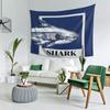 Nautical Shark Tapestry Coastal Decor Wall Hanging Ocean Beach Prints Modern Marine Bathroom Bedroom Room Art Canvas Textile
