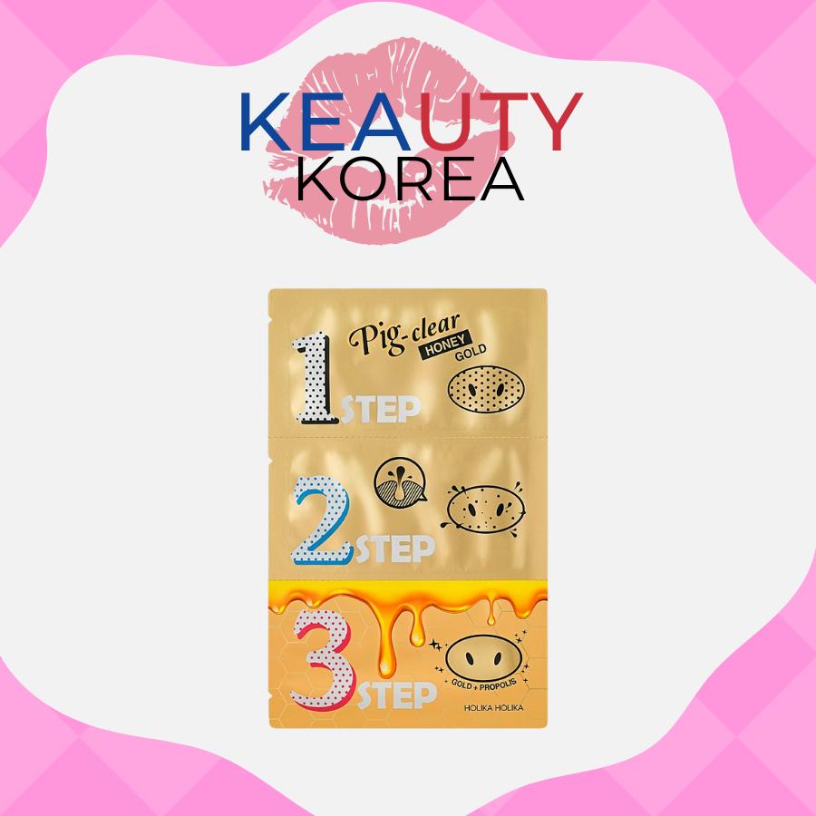 Holika Holika Pig Clear Blackhead 3-STEP Kit Honey Gold 1ea