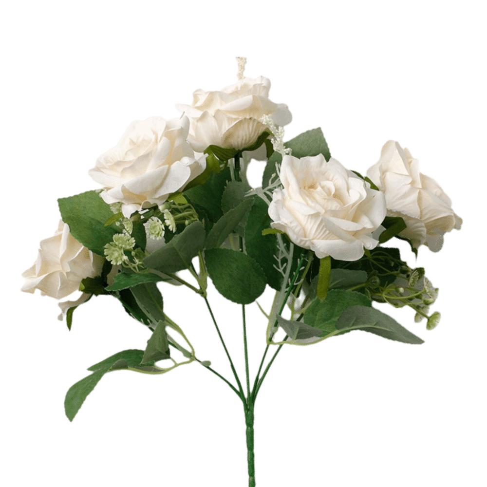 Lebensechte 5 Köpfe Künstliche Blumen Simulierte Handhaltung Seide Kunstblumen Seidenrose Hochzeitsdekoration