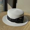 Retro French Polka Dot Top Hat Women's Spring and Summer Sunshade Sunscreen Hat Travel Vacation Straw Hat
