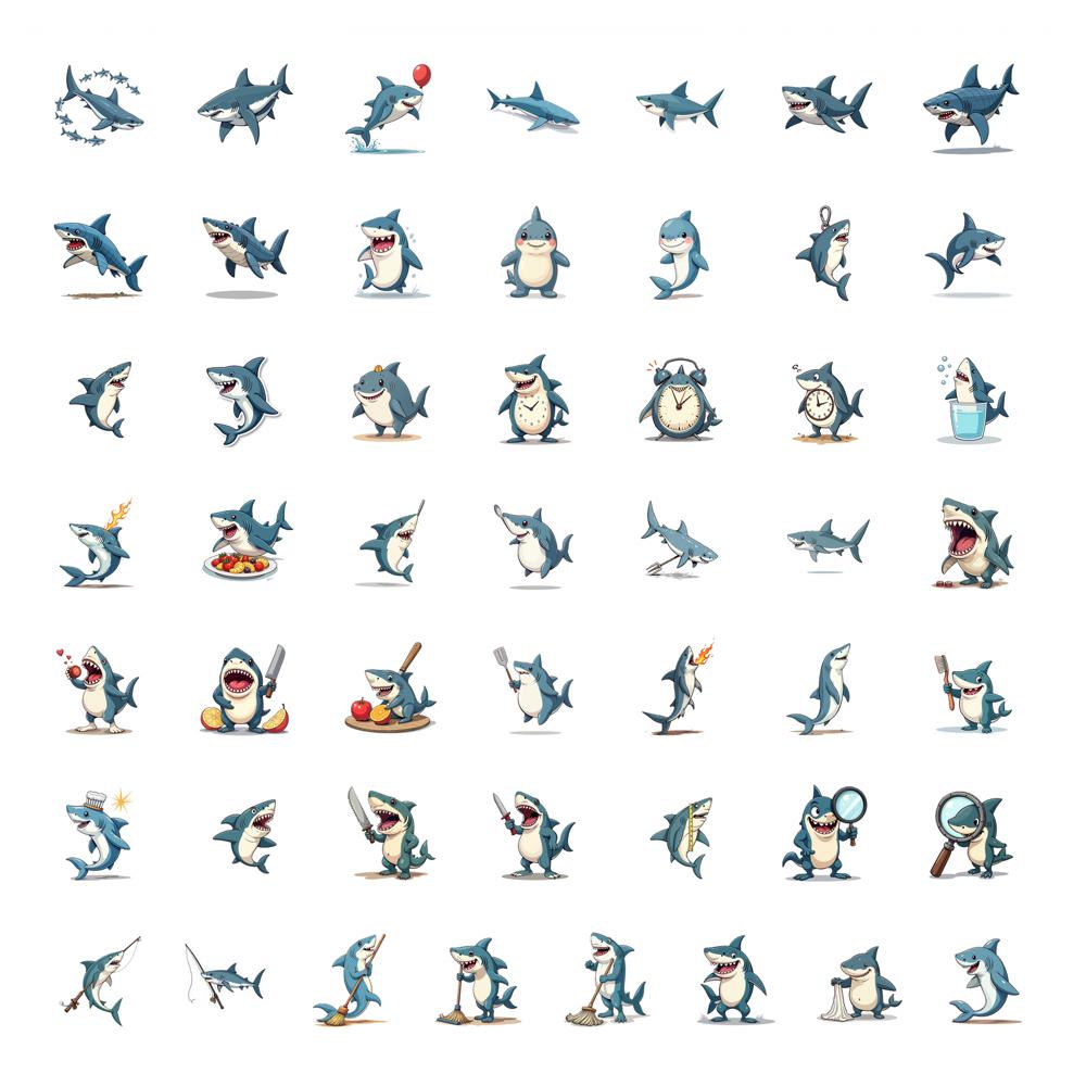 

50pcs Decals Playful Animal Stickers Teacher Reward Stickers Stationery Stickers For Laptop Car Sticker