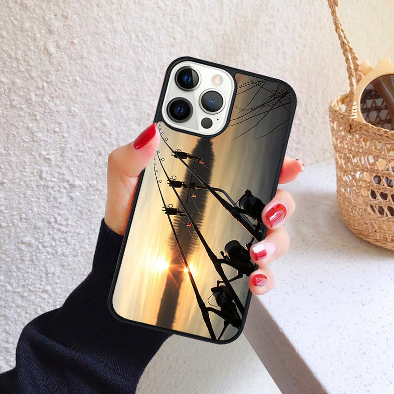 Fishing Lake Sunset Phone Case for iPhone 17 Air 16 Coque 15 14 12 13 PLUS 11 PRO MAX Back Cover Fundas Shell