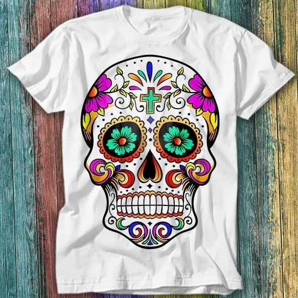 

Sugar Skull Dia De Muertos Fashion Art T Shirt Top Tee 511 S