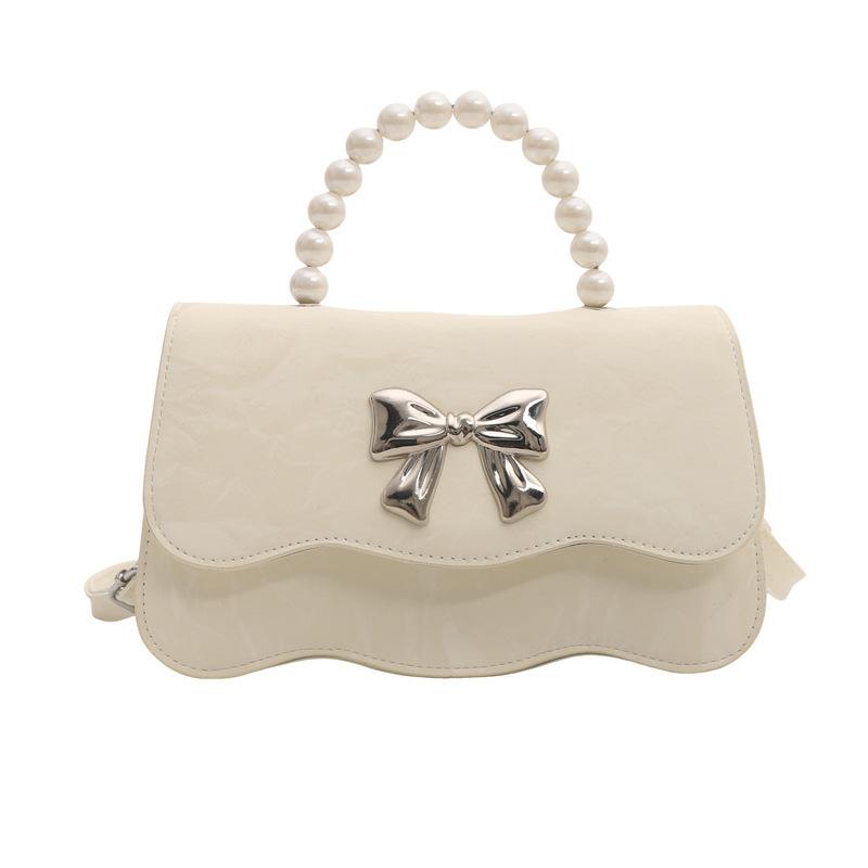 This Year's Popular Bow Small Bag Women's Trend New Foreign Style Spring and Summer Texture Small Square Bag Chain Messenger Bag