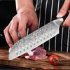 High-end kitchen knives, Damascus steel textured Japanese knives, Santoku knives, for cutting fruits and meats in the kitchen