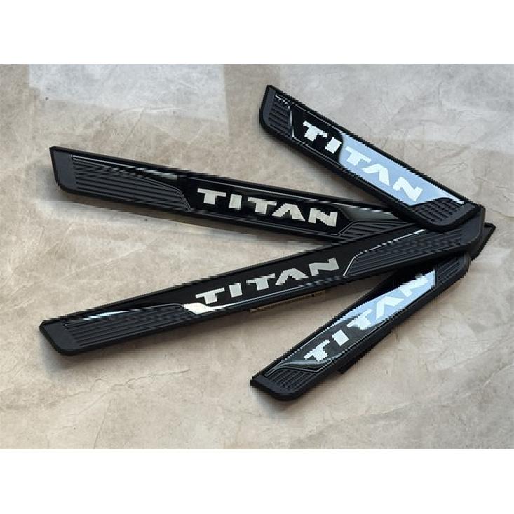 

Car Door Scuff Sill Cover Panel Step Protector Trims For Nissan TITAN Accessorie