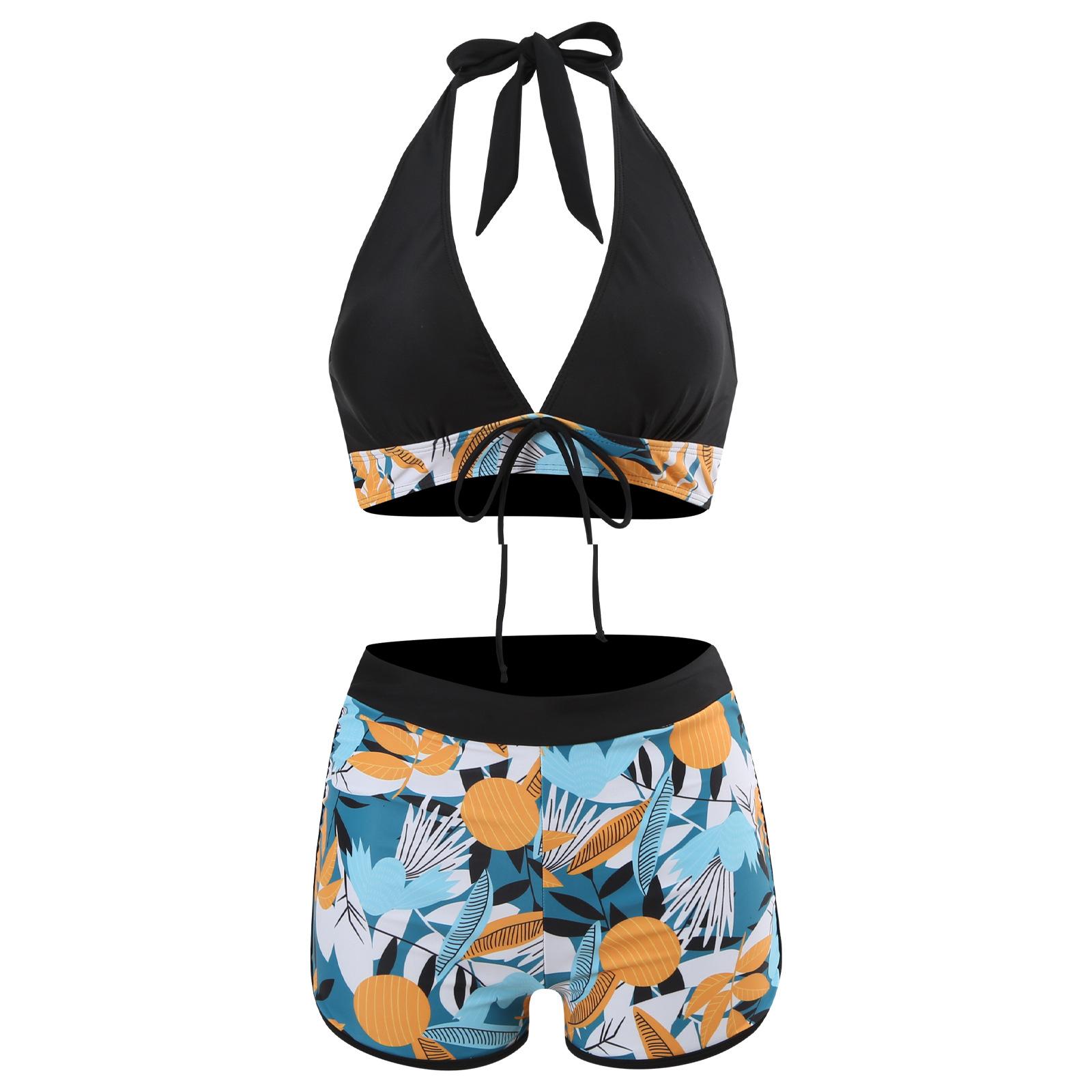 New bikini women with chest pads conservative backless swimsuit sexy swimsuit S чёрный