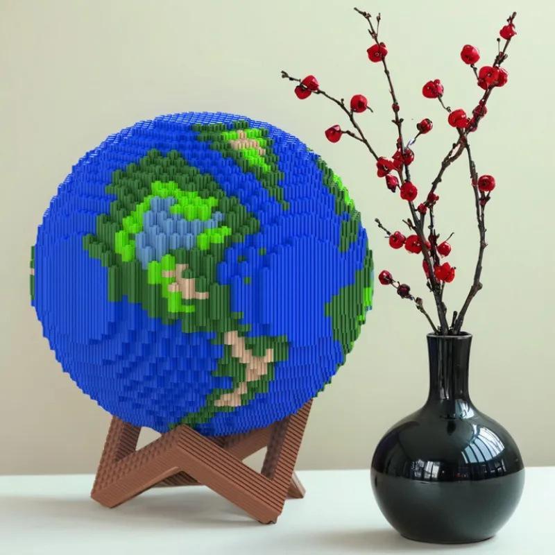 Compatible Lego Globe Small Particle Educational Building Blocks Puzzle Ornament for Children's Birthday Gift