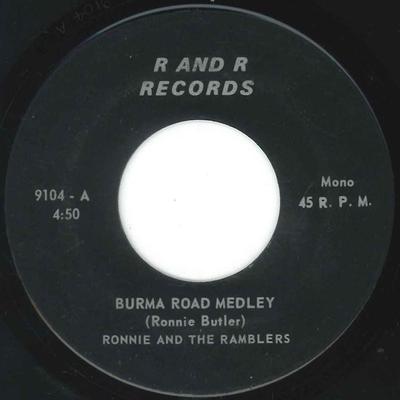 7inch Record RONNIE BUTLER & THE RAMBLERS - Burma Road Medley/ Midnight Cowboy 9104 R And R Records Bahamas Soul/Funk Used