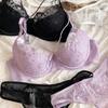 Sexy Hollow Cross Sling Bra French Lace Flowers Embroidery Women Underwear Set Comfort Thin Cup Push Up Bras Romantic Lingerie