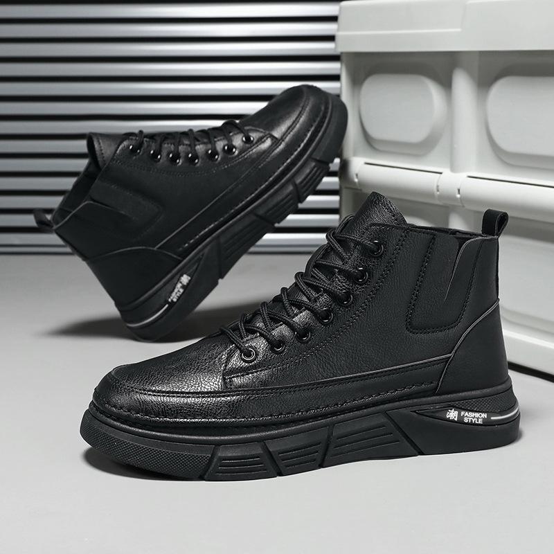 

Ботинки Мартина Мужские Осенние На молнии Дышащие Крутой парень Средней высоты Мужские Кожаные Ботинки Мужские Высокие Кожаные Ботинки Инструментальные Универсальные Ботинки 44 чёрный