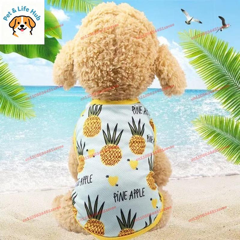 Hot Fruits Pattern Pet Cotton Clothes All Season Breathable Vest Coat Dress For Dog Cat Puppy Kitten Small Pet Cute Daily Outfit