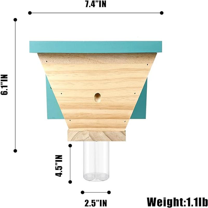 

1 упаковка деревянной ловушки для пчел-плотников для наружного применения - деревянная ловушка для пчел-плотников - лучшая ловушка для пчел - ловушки для пчел-плотников в стиле природного сарая, подвесные на открытом воздухе 1PCS