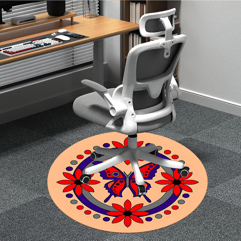 

1pc Butterfly Mandala Decorative Chair Carpet for Office, Soft and Durable Office Rug for Interior Decoration, Perfect for Office yy251227086 80cm by 80cm
