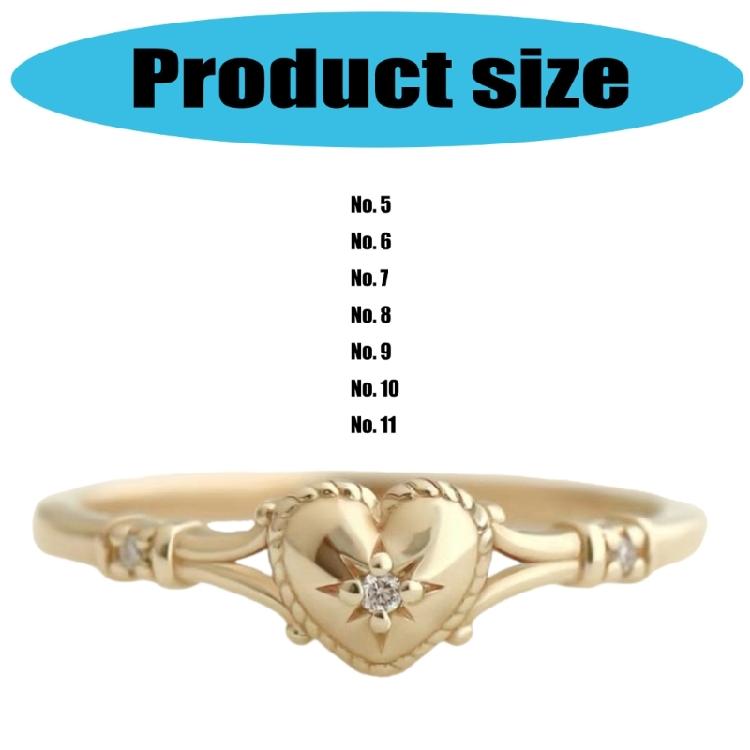 Modern Gold Colored Heart Motif Ring Adornment Alloy Sturdy Finger Ring Jewelry For Women Comfort Fit Sizes 5 11