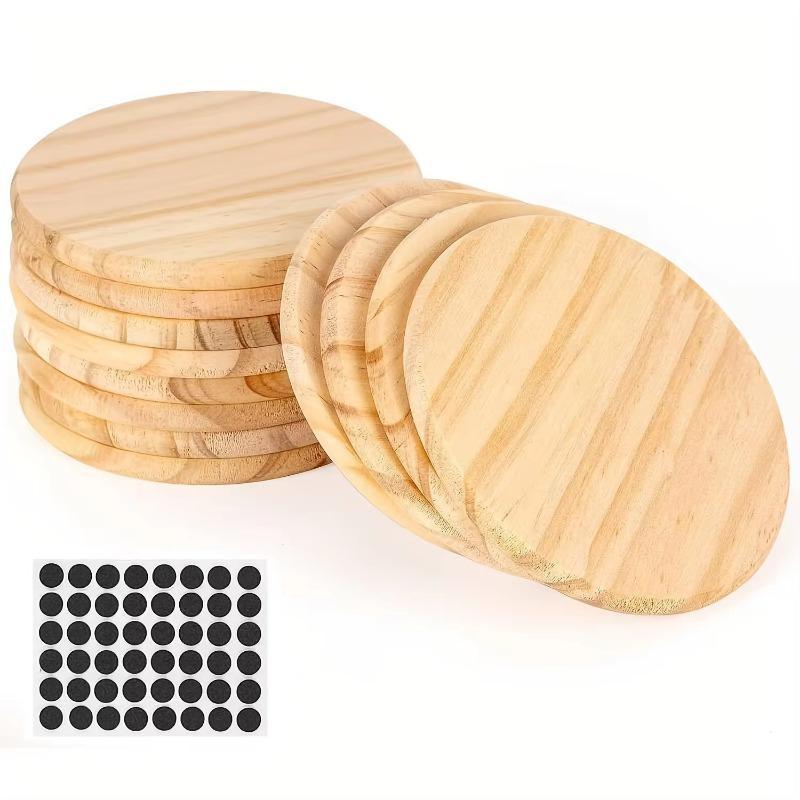 6pcs/set New Household Supply Convenience Unfinished Wood Coasters Round Blank Slices for DIY Architectural Models Drawing Paint